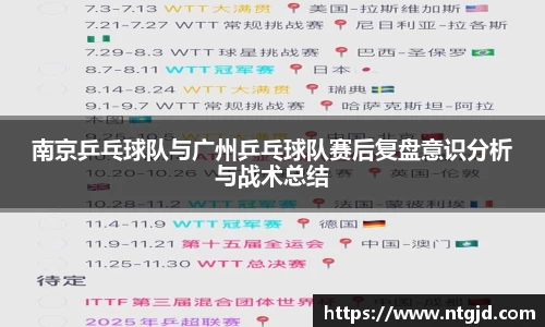 南京乒乓球队与广州乒乓球队赛后复盘意识分析与战术总结